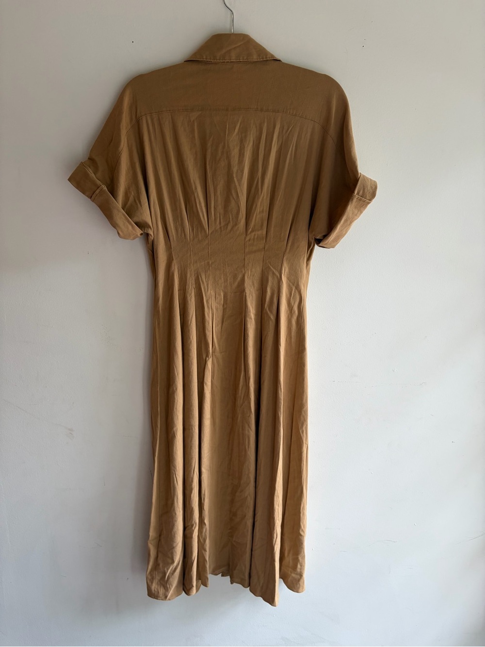 VERONICA BEARD Adavi Linen Button Down Dress Desert Khaki Size 6 - Picture 9 of 9